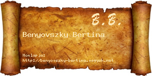 Benyovszky Bertina névjegykártya
